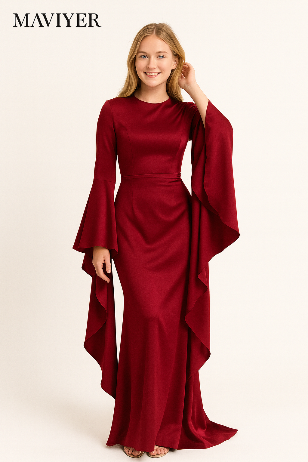 MAVIYER™ Luxe Belle Époque Maxi Dress – Perfect voor Kerst, Gala & Winter Celebrations