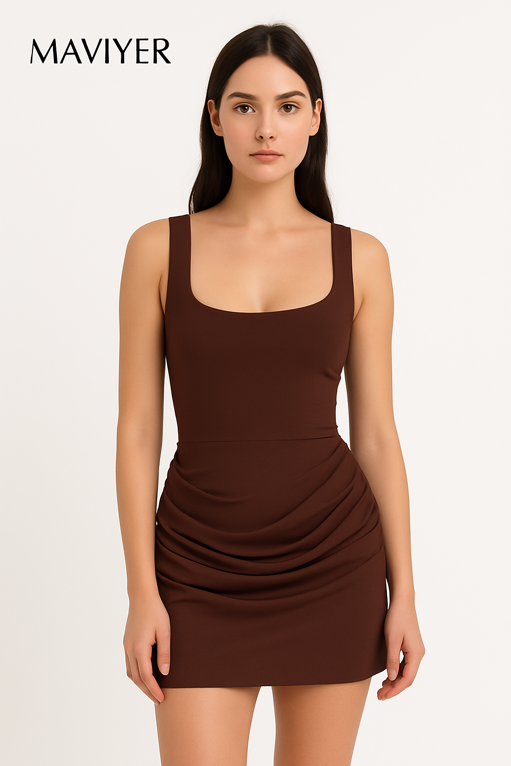 MAVIYER™ Luxe Draped Bodycon Mini Dress – Perfect voor Dates & Party Nights