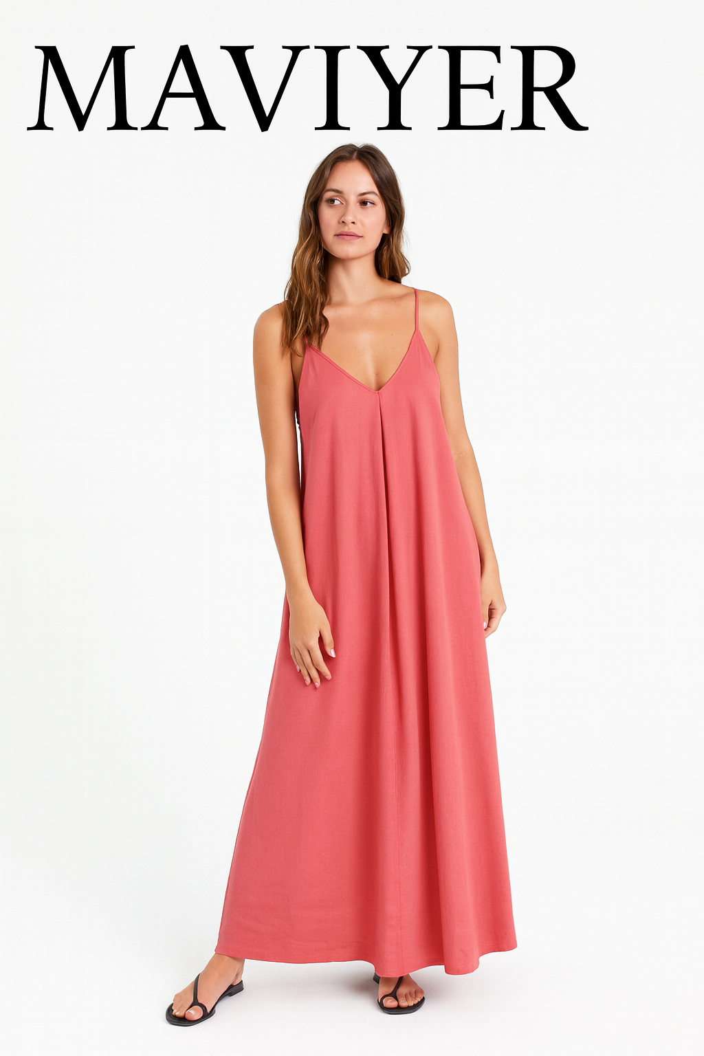 MAVIYER™ Luchtige Maxi Jurk – Comfortabele Loose Fit met Spaghettibandjes