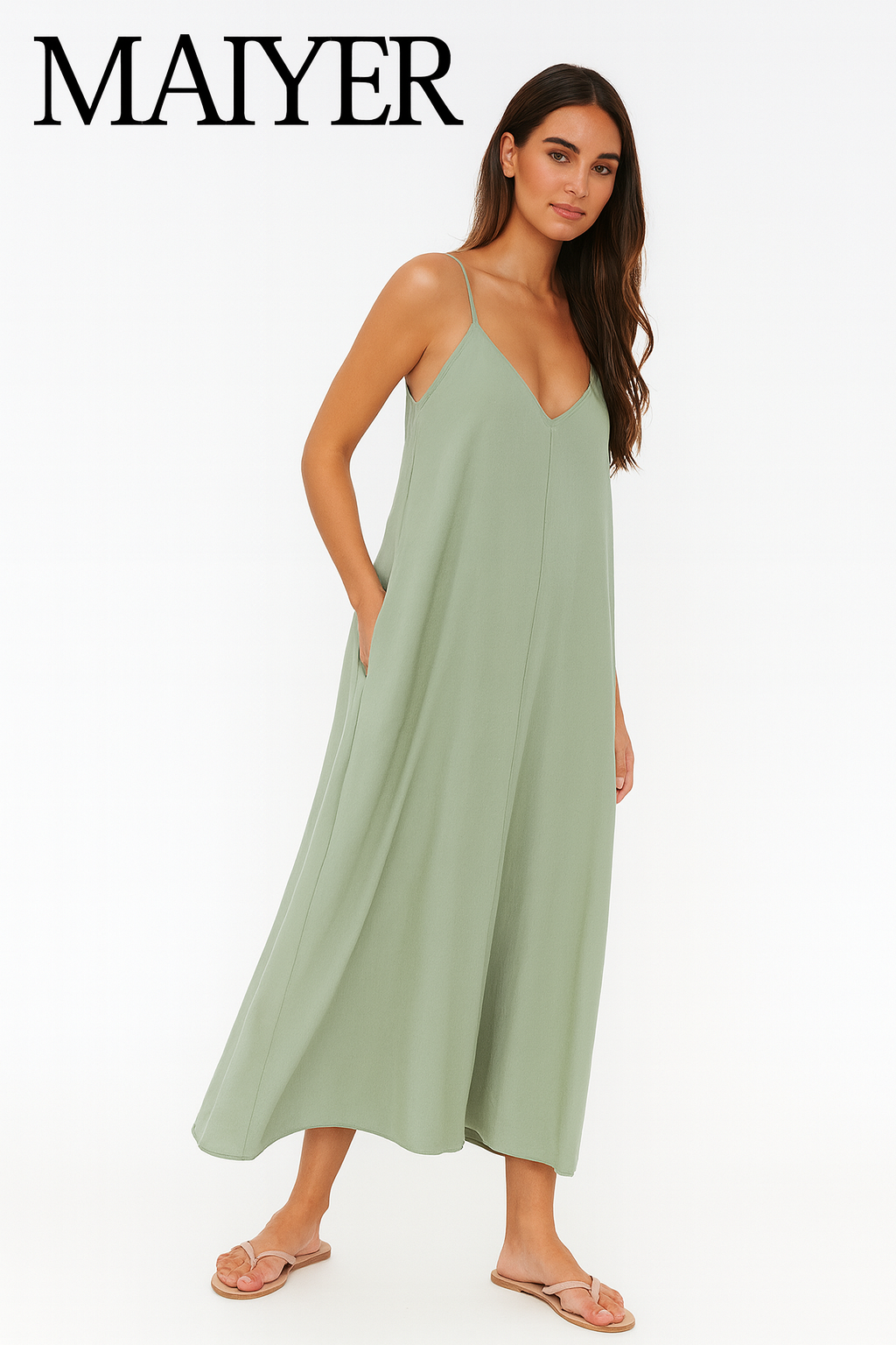 MAVIYER™ Luchtige Maxi Jurk – Comfortabele Loose Fit met Spaghettibandjes